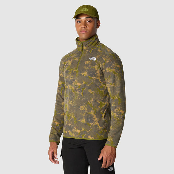 THE NORTH FACE MEN'S 100 GLACIER PRINTED 1/4 ZIP